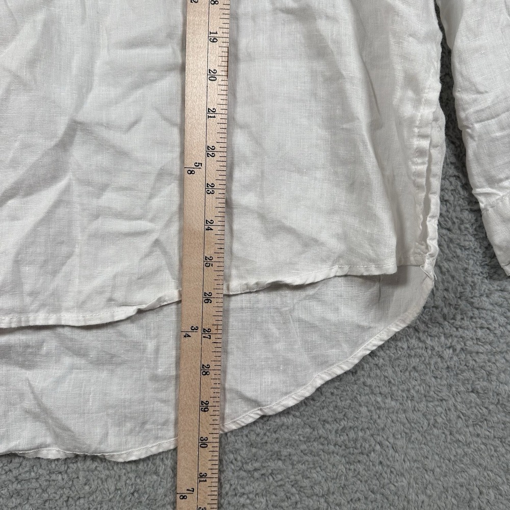 Sigrid Olsen 100% Irish Linen Shirt Top Womens Size XL White Beachy Coastal - Picture 5 of 8
